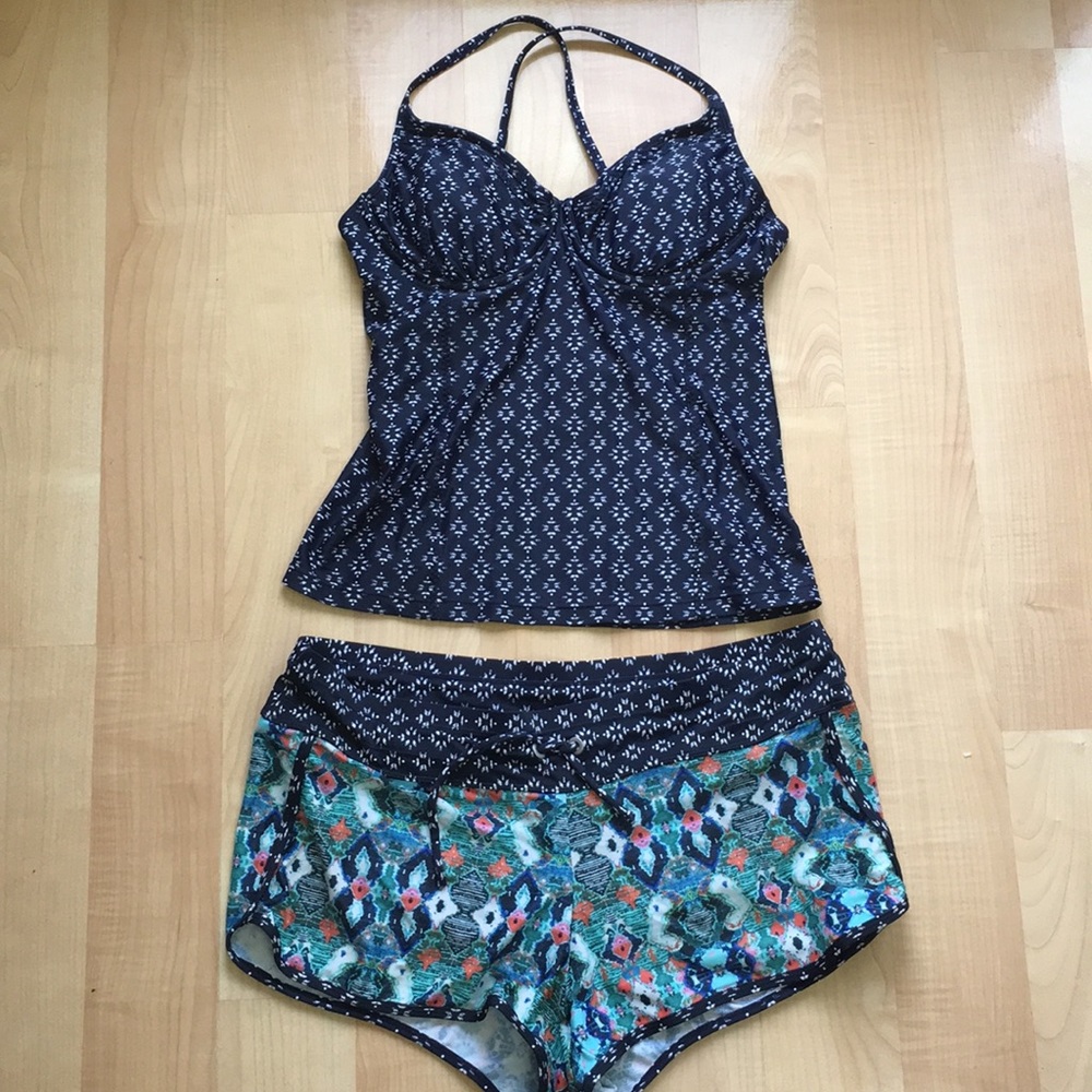 Athleta Tankini and swim shorts